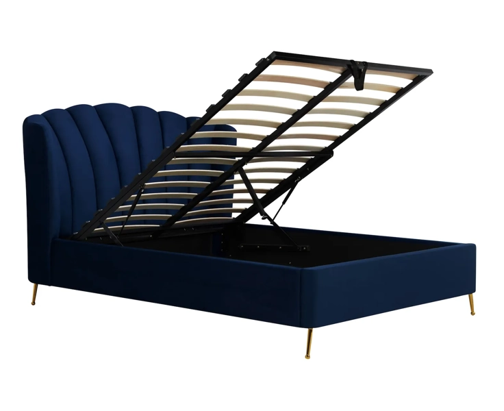 Como Blue Upholstered Ottoman Bed Frame